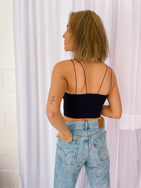 Lulu Ribbed Brami// Black